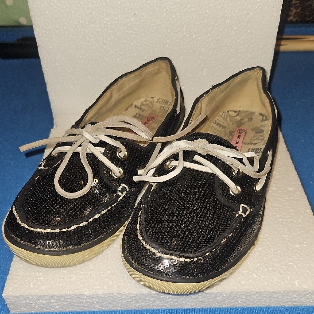 Black Boat Shoes with White Laces